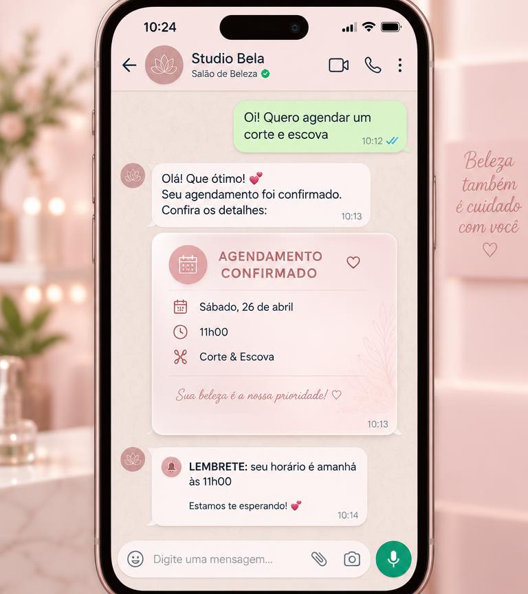Confirmação de agendamento automática via WhatsApp